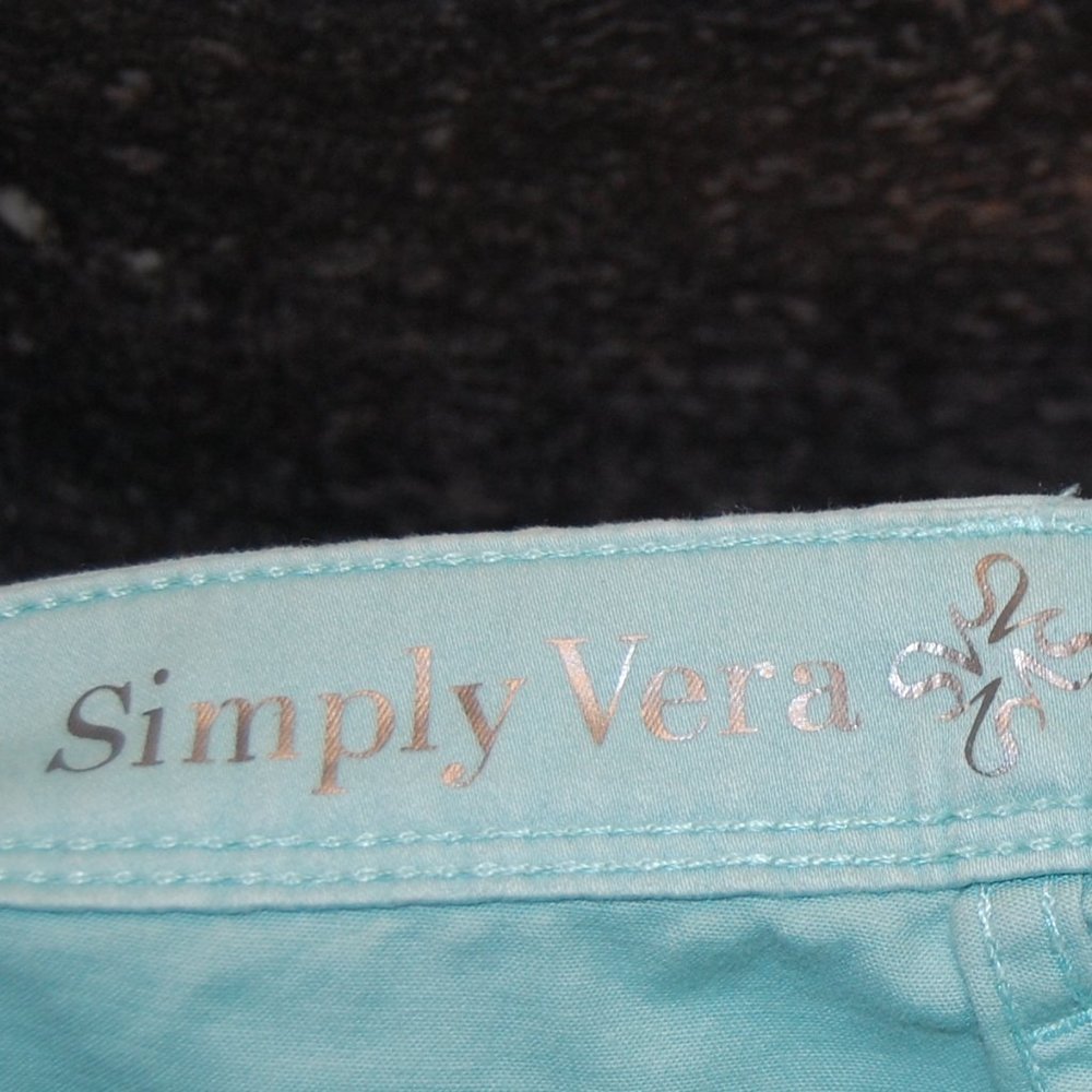 Simply Vera Vera Wang Women's Turquoise/Aqua Faded Skinny Ankle Jeans Size 10 - Picture 10 of 16